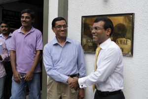 President Nasheed with the Indian High Commissioner H.E. D.M Mulay